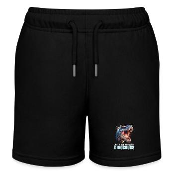 Dino Dinosaur Dinosaur - Kids Organic Sweat Shorts by Stanley/Stella - black - Front