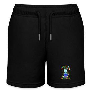 Schoolchild enrollment 1st grade - Kids Organic Sweat Shorts by Stanley/Stella - black - Front