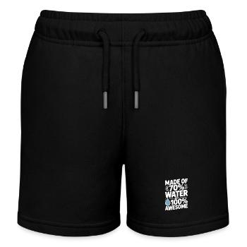 Composé à 70 % d'eau et à 100 % génial - Short de jogging enfant bio Stanley/Stella - noir - Devant