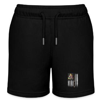 Amerikanische Flagge Billard Patriotische Queue Sportkunst - Kinder Organic Joggingshorts Mini Bolter von Stanley/Stella - Schwarz - Vorne