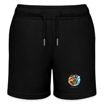 Chimère élémentaire – Dragon de feu et d’eau - Short de jogging enfant bio Stanley/Stella - noir - Devant