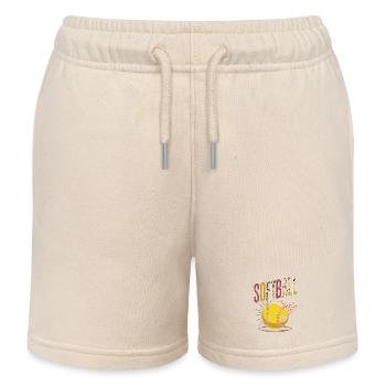 Motif de softball à imprimé léopard - Short de jogging enfant bio Stanley/Stella - écru doux - Devant