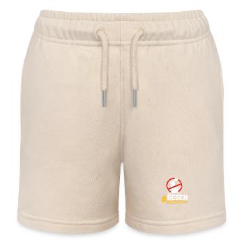 Tierschutz STOPPT TIERVERSUCHE GEGEN VERSUCHE - Kinder Organic Joggingshorts Mini Bolter von Stanley/Stella - Natur - Vorne