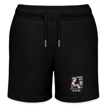 PIANO BOY IN ACTION - Kinder Organic Joggingshorts Mini Bolter von Stanley/Stella - Schwarz - Vorne