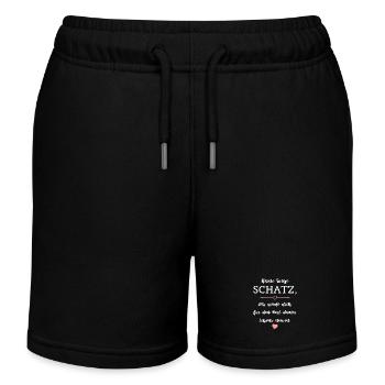 Humor Saying Relationship Marriage Partnership - Kids Organic Sweat Shorts by Stanley/Stella - black - Front