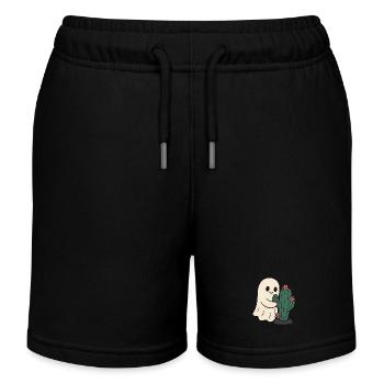 Verspieltes Gespenst mit Kaktusdesign - Kinder Organic Joggingshorts Mini Bolter von Stanley/Stella - Schwarz - Vorne
