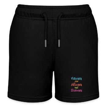 Visions without action are illusions - Kids Organic Sweat Shorts by Stanley/Stella - black - Front