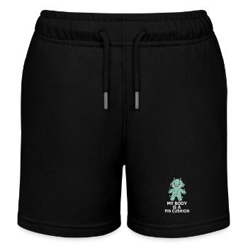 Piercing Addict Body Mod Enthusiast - Kids Organic Sweat Shorts by Stanley/Stella - black - Front