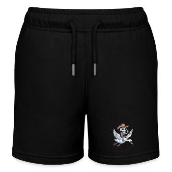 Squelette cow-boy sur cygne - Short de jogging enfant bio Stanley/Stella - noir - Devant