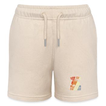 Mein Herz schlägt für Schulbusse - Kinder Organic Joggingshorts Mini Bolter von Stanley/Stella - Natur - Vorne