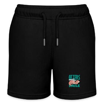 Seeotter Cartoon Make Me Smile - Kinder Organic Joggingshorts Mini Bolter von Stanley/Stella - Schwarz - Vorne