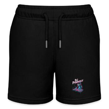 DJ PURRRFECT Katze DJ Mit Mischpult Rave - Kinder Organic Joggingshorts Mini Bolter von Stanley/Stella - Schwarz - Vorne