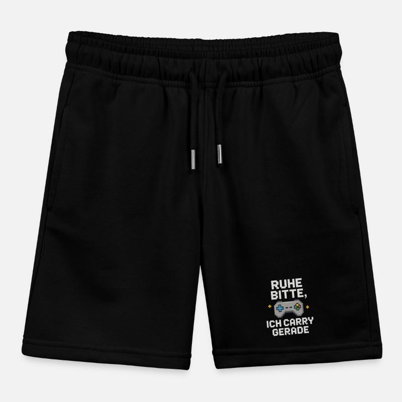 Silence Please Pixel Controller Graphics Kids Organic Sweat Shorts by Stanley/Stella