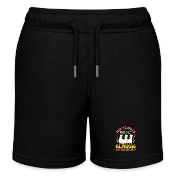 Alpaka Fan MIR REICHT'S GEH ALPAKAS STREICHELN - Kinder Organic Joggingshorts Mini Bolter von Stanley/Stella - Schwarz - Vorne