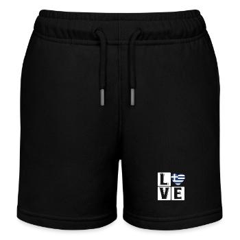 Love Greece Herzflagge - Kinder Organic Joggingshorts Mini Bolter von Stanley/Stella - Schwarz - Vorne