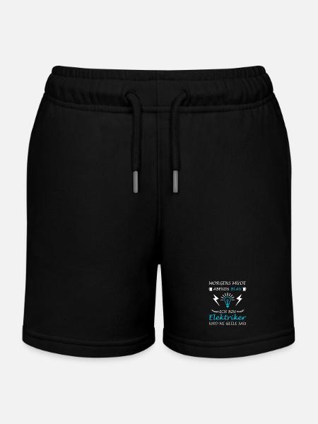 Electrician Master Electronics Technician Electrician - Kids Organic Sweat Shorts by Stanley/Stella - black