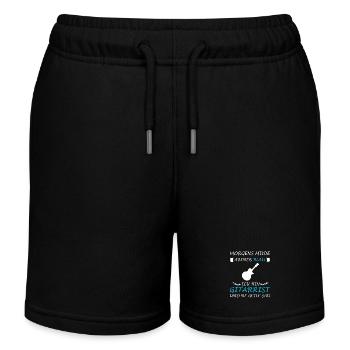 Guitar Saying Band Musical Instrument Electric Guitar - Kids Organic Sweat Shorts by Stanley/Stella - black - Front