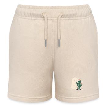 Fantôme étreignant les fleurs de cactus - Short de jogging enfant bio Stanley/Stella - écru doux - Devant