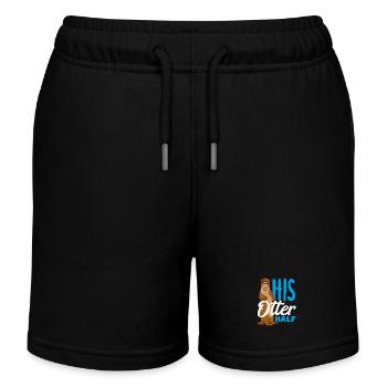 Seeotter Cartoon Seine Otter Hälfte - Kinder Organic Joggingshorts Mini Bolter von Stanley/Stella - Schwarz - Vorne