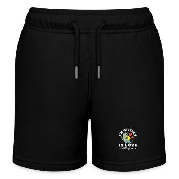 Seeotter Cartoon Verliebt - Kinder Organic Joggingshorts Mini Bolter von Stanley/Stella - Schwarz - Vorne