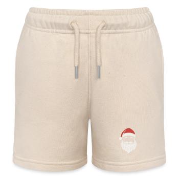 Santa Claus Face T-Shirt Funny XMAS Santa - Kids Organic Sweat Shorts by Stanley/Stella - soft Ecru - Front