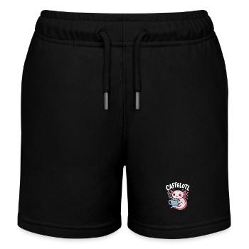 Caffelotl Axolotl Mit Kaffee Koffein Humor - Kinder Organic Joggingshorts Mini Bolter von Stanley/Stella - Schwarz - Vorne