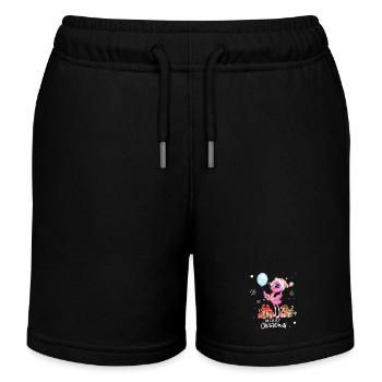 Flamingo à Noël. Cadeau de Noël - Short de jogging enfant bio Stanley/Stella - noir - Devant