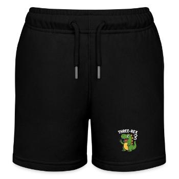 Three-Rex 3 Dinosaur Birthday Party Vibes - Kinder Organic Joggingshorts Mini Bolter von Stanley/Stella - Schwarz - Vorne