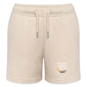 Flight Instructor Cfi Pilot Aviation Instructor - Kids Organic Sweat Shorts by Stanley/Stella - soft Ecru - Front