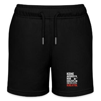 Keine Ausreden: Disziplin und Kreatin - Kinder Organic Joggingshorts Mini Bolter von Stanley/Stella - Schwarz - Vorne
