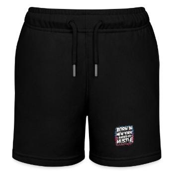 Born in New York – Hustle Streetstyle - Kinder Organic Joggingshorts Mini Bolter von Stanley/Stella - Schwarz - Vorne
