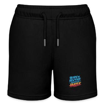 Born in New York – Hustle Streetstyle - Kinder Organic Joggingshorts Mini Bolter von Stanley/Stella - Schwarz - Vorne