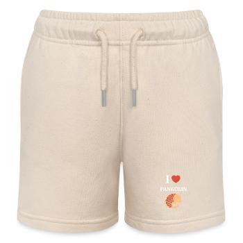 I love pangolins - Kids Organic Sweat Shorts by Stanley/Stella - soft Ecru - Front
