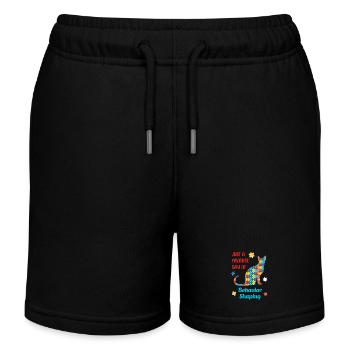 Be Kind – Autism Awareness - Kids Organic Sweat Shorts by Stanley/Stella - black - Front