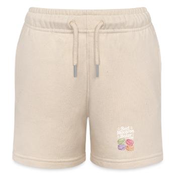 Macaron French Desserts - Kids Organic Sweat Shorts by Stanley/Stella - soft Ecru - Front