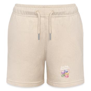 Macaron French Desserts - Kids Organic Sweat Shorts by Stanley/Stella - soft Ecru - Front