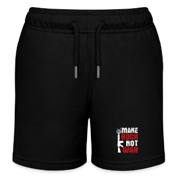 Make Rock Not War Music Guitar Rock Band - Kinder Organic Joggingshorts Mini Bolter von Stanley/Stella - Schwarz - Vorne