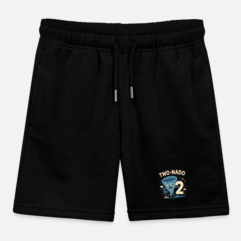 TWO NADO 2 Birthday Party Gift Kids Organic Sweat Shorts by Stanley/Stella