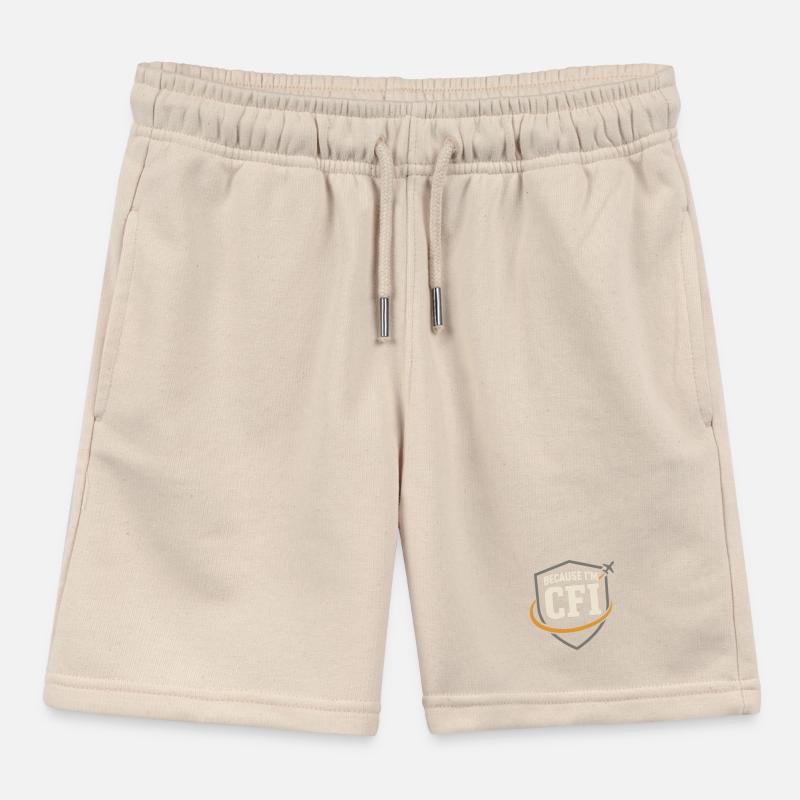 Flight Instructor Cfi Pilot Aviation Instructor Kids Organic Sweat Shorts by Stanley/Stella