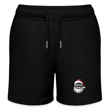Weihnachtsmann Mit Sonnenbrille Cool Und Stylisch - Kinder Organic Joggingshorts Mini Bolter von Stanley/Stella - Schwarz - Vorne