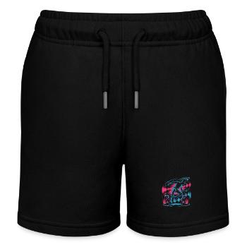 Streetdance Beat – Urban DJ Musik Design - Kinder Organic Joggingshorts Mini Bolter von Stanley/Stella - Schwarz - Vorne