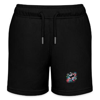 Streetdance Beat – Urban DJ Musik Design - Kinder Organic Joggingshorts Mini Bolter von Stanley/Stella - Schwarz - Vorne