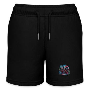 Streetdance Beat – Urban DJ Musik Design - Kinder Organic Joggingshorts Mini Bolter von Stanley/Stella - Schwarz - Vorne