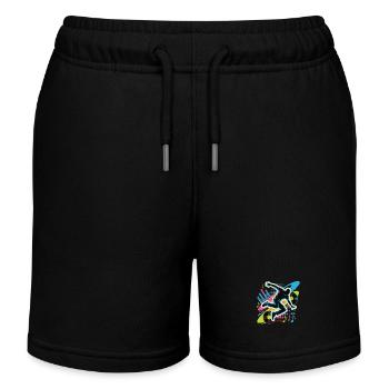 Streetdance Beat – Urban DJ Musik Design - Kinder Organic Joggingshorts Mini Bolter von Stanley/Stella - Schwarz - Vorne