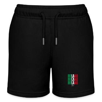 I love Milan, Milan Italy - Kids Organic Sweat Shorts by Stanley/Stella - black - Front