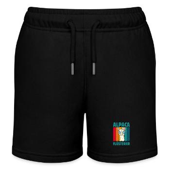 Éventail en alpaga ALPAGA FLÜSTERER Lama Lustiges - Short de jogging enfant bio Stanley/Stella - noir - Devant