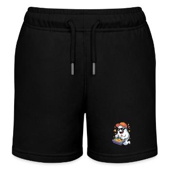 Retro Gamer Halloween Geist - Kinder Organic Joggingshorts Mini Bolter von Stanley/Stella - Schwarz - Vorne
