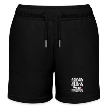 Tierschutz AUCH IM KLEINSTEN FELL SCHLÄGT EIN HERZ - Kinder Organic Joggingshorts Mini Bolter von Stanley/Stella - Schwarz - Vorne