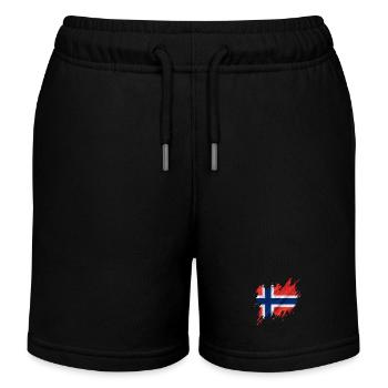 Norwegische Flagge, zerrissen Stil - Kinder Organic Joggingshorts Mini Bolter von Stanley/Stella - Schwarz - Vorne