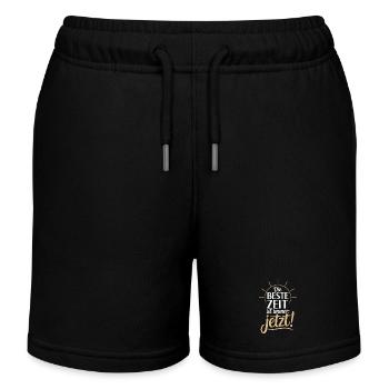 The best time is always live now Carpe Diem - Kids Organic Sweat Shorts by Stanley/Stella - black - Front
